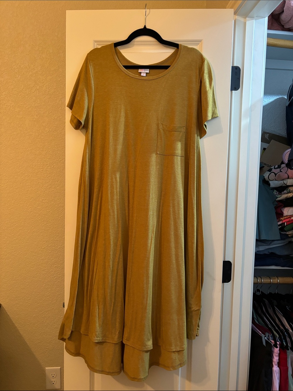 Lularoe Mustard original Carly high low Dress with Pocket